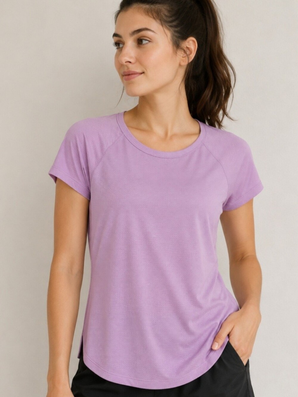 Lululemon Lavender Purple Mesh Split Back Running Workout Top